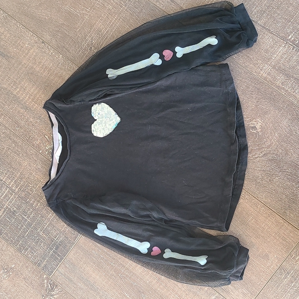 Girls Halloween Skeleton Shirt